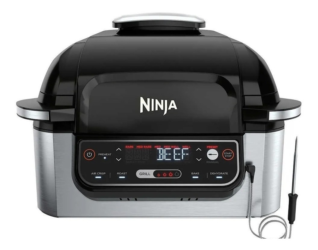 Ninja Foodi, Parrilla Eléctrica Para Interiores 5 En 1 4.5l