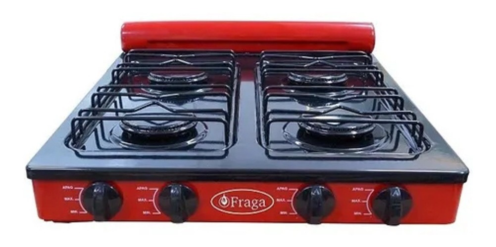 Foto 2 pulgar | Parrilla Sobreponer Camping Estufa 4 Quemadores Rojo Fraga