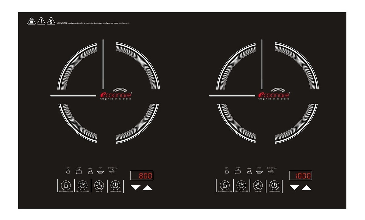 Estufa Parrilla De Inducción Doble Touch Empotrable 120v