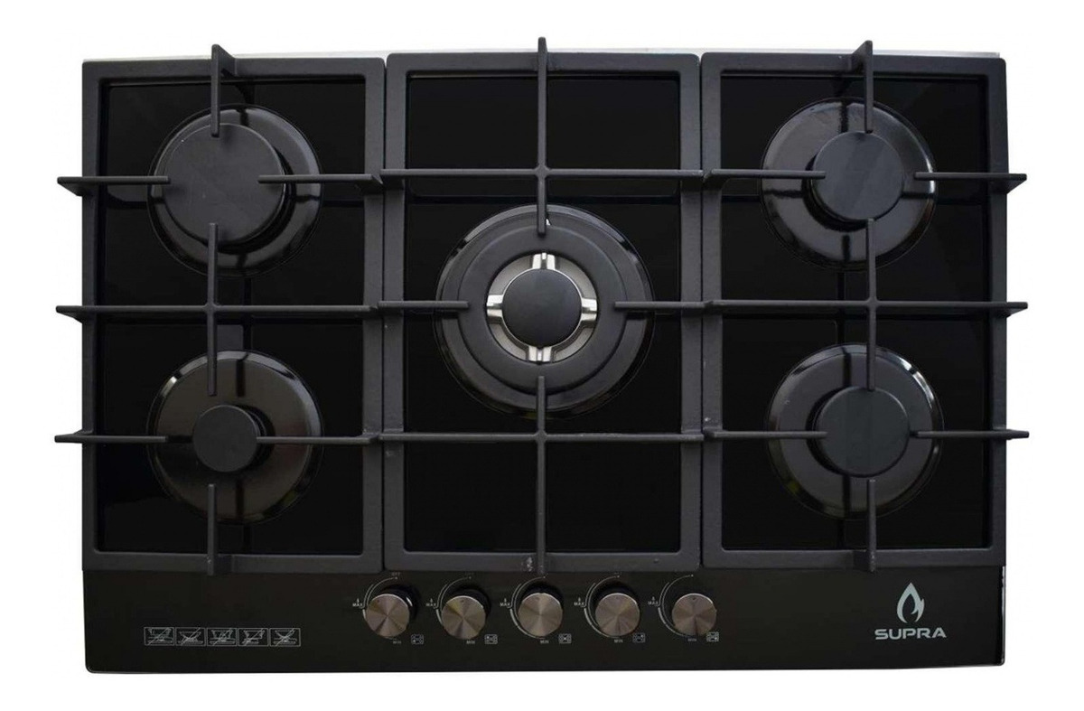 Parrilla Empotrable Supra 5q-pg-76 76 Cm Color Negro