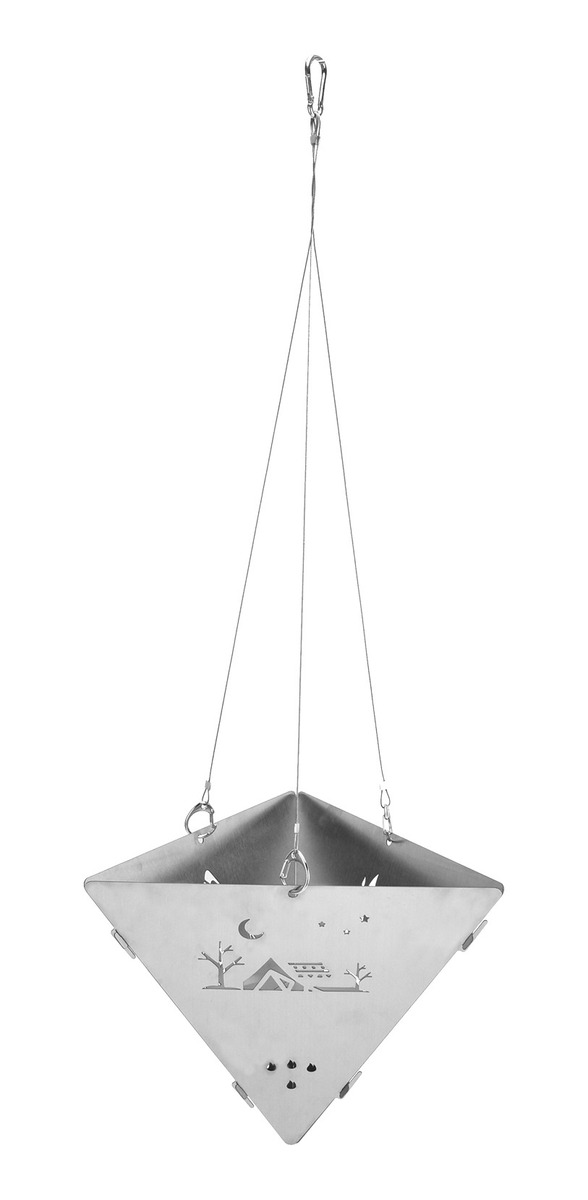 Estufa Colgante Hoguera Exterior Acero Inoxidable Triangular