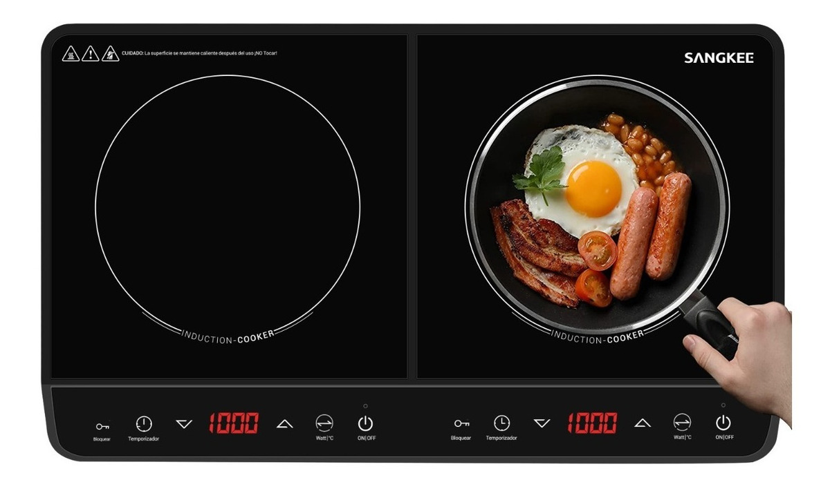 Foto 1 | Parrilla Inducción Estufa Digital Táctii Dos Quemadore Negra