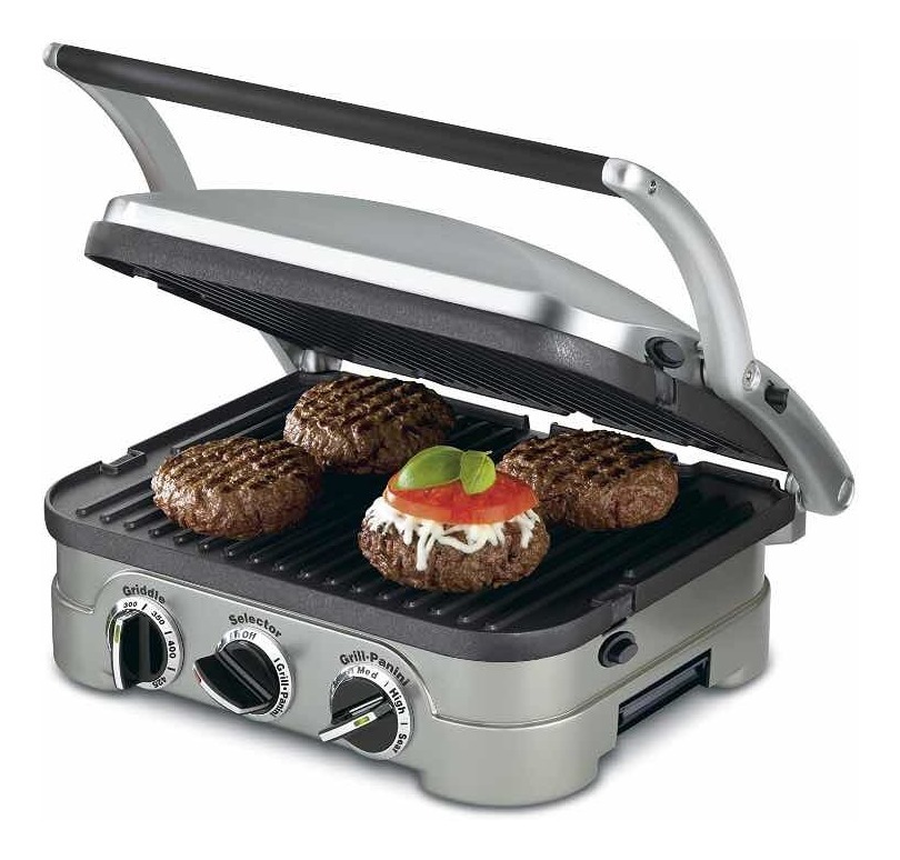 Parrilla Cuisinart Gr-4n 5-in-1 Griddler, Silver, Black