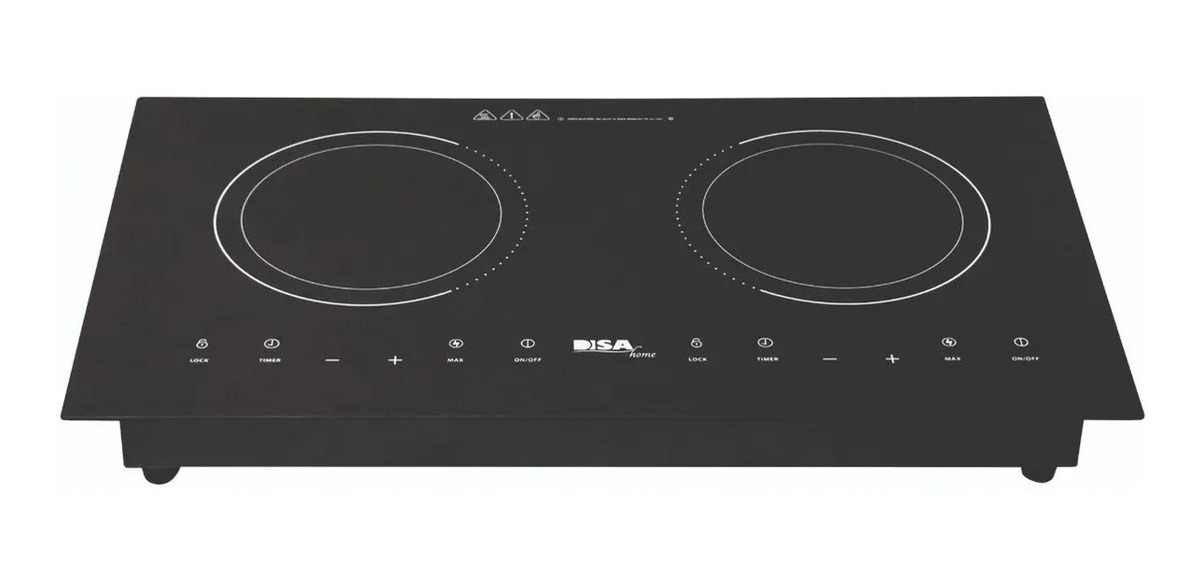 Parrilla Estufa De Inducción Magnética 2 Quemadores Cristal Disa