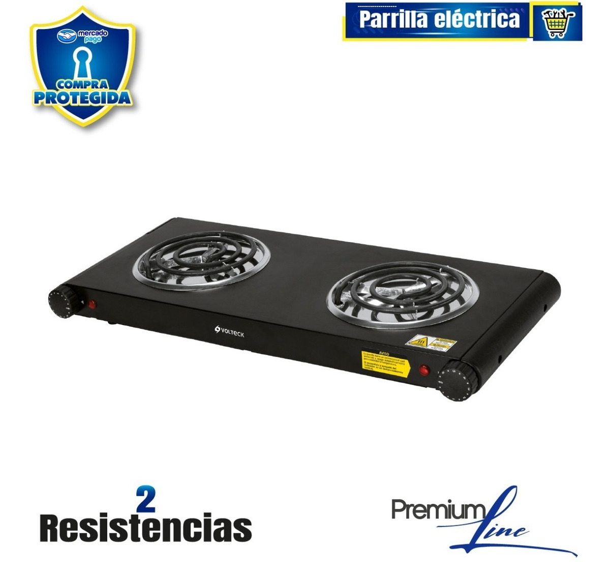 Foto 2 pulgar | Parrilla Eléctrica De Doble Resistencia, Negra  47555