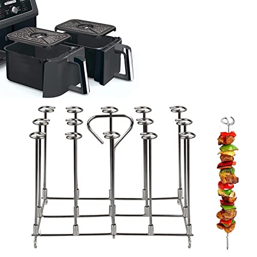 Parrilla 2 Soportes Para Brochetas – Soporte Vertical Para Brochetas A Presión, Fácil De Voltear Y D