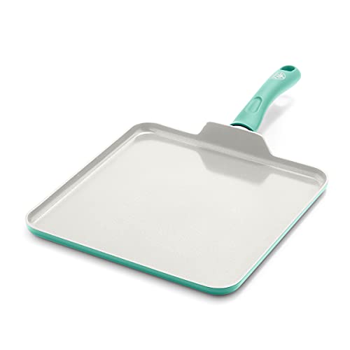 Parrilla Greenlife Soft Grip Healthy Ceramic Nonstick, Griddle Pan, 11'', Turquoise