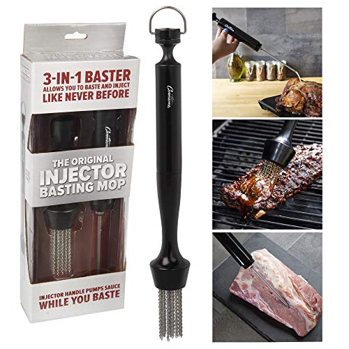 Parrilla Inyector De Barbacoa 3 En 1 – Incluye Cepillo Para Polvo Para Untar Cadena De Barbacoa Y Je