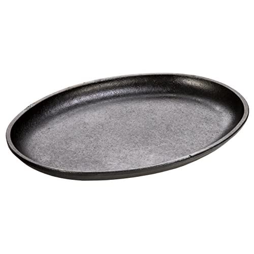 Parrilla Lodge Losh2 10'' Handless Oval Serving Griddle, (negro)