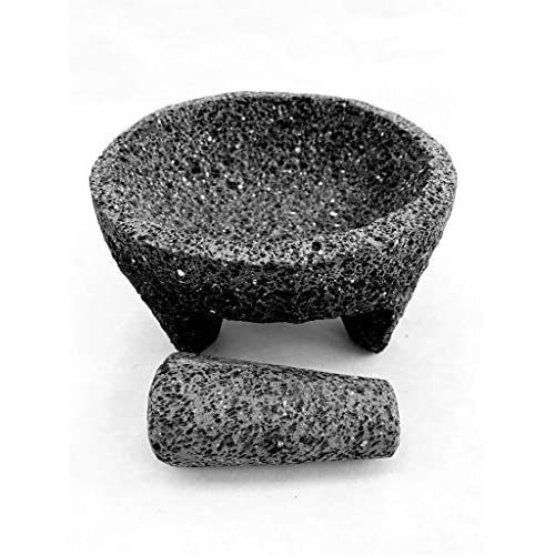 Parrilla Molcajete Artesanal 20 Cm 100% Piedra Volcánica Mexican Mortar 8 In