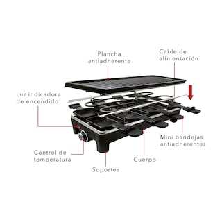 Foto 3 | Parrilla Raclette Antiadherente RCA RC-47 Negro