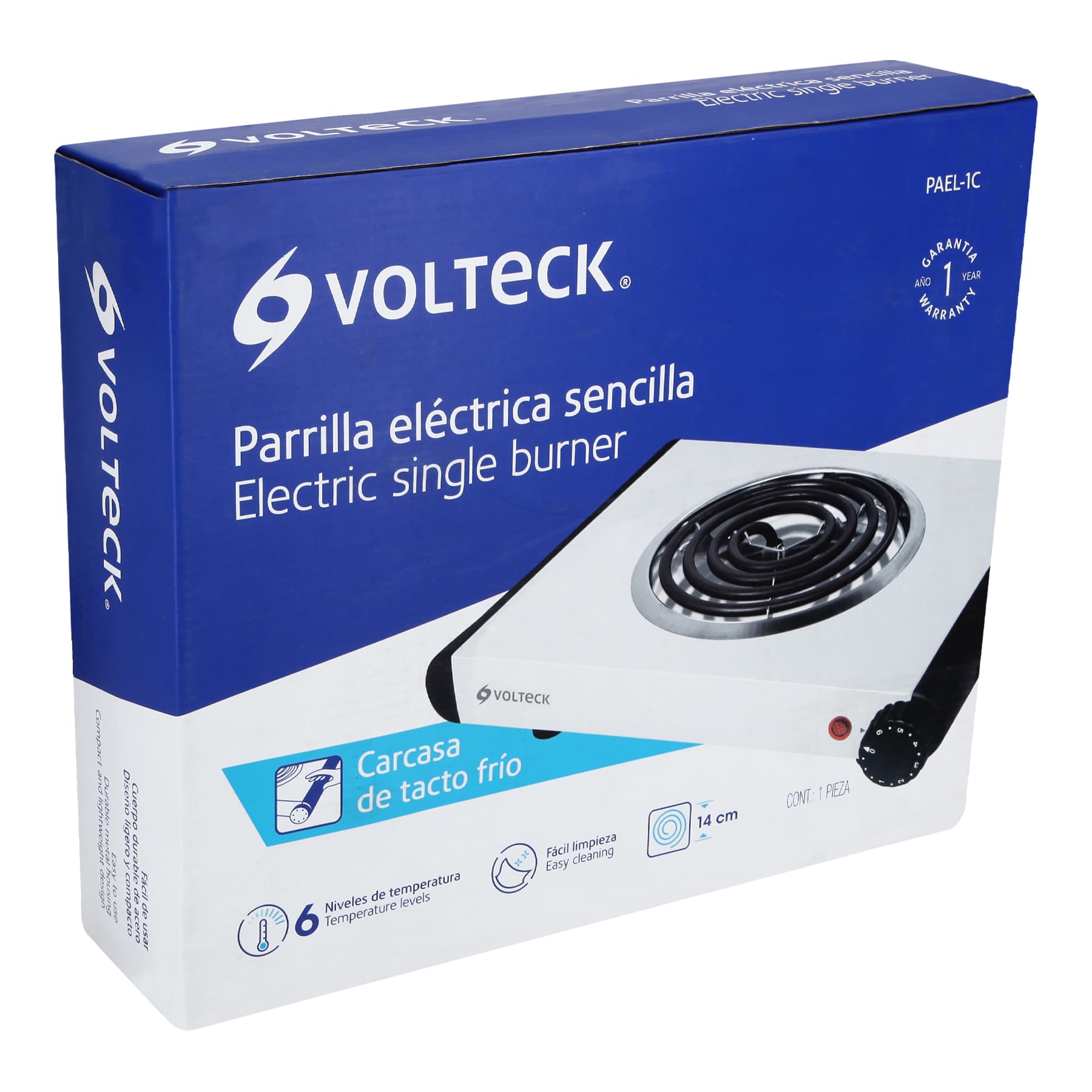 Foto 4 | Parrilla Eléctrica Volteck 1 Quemador Cuadrada