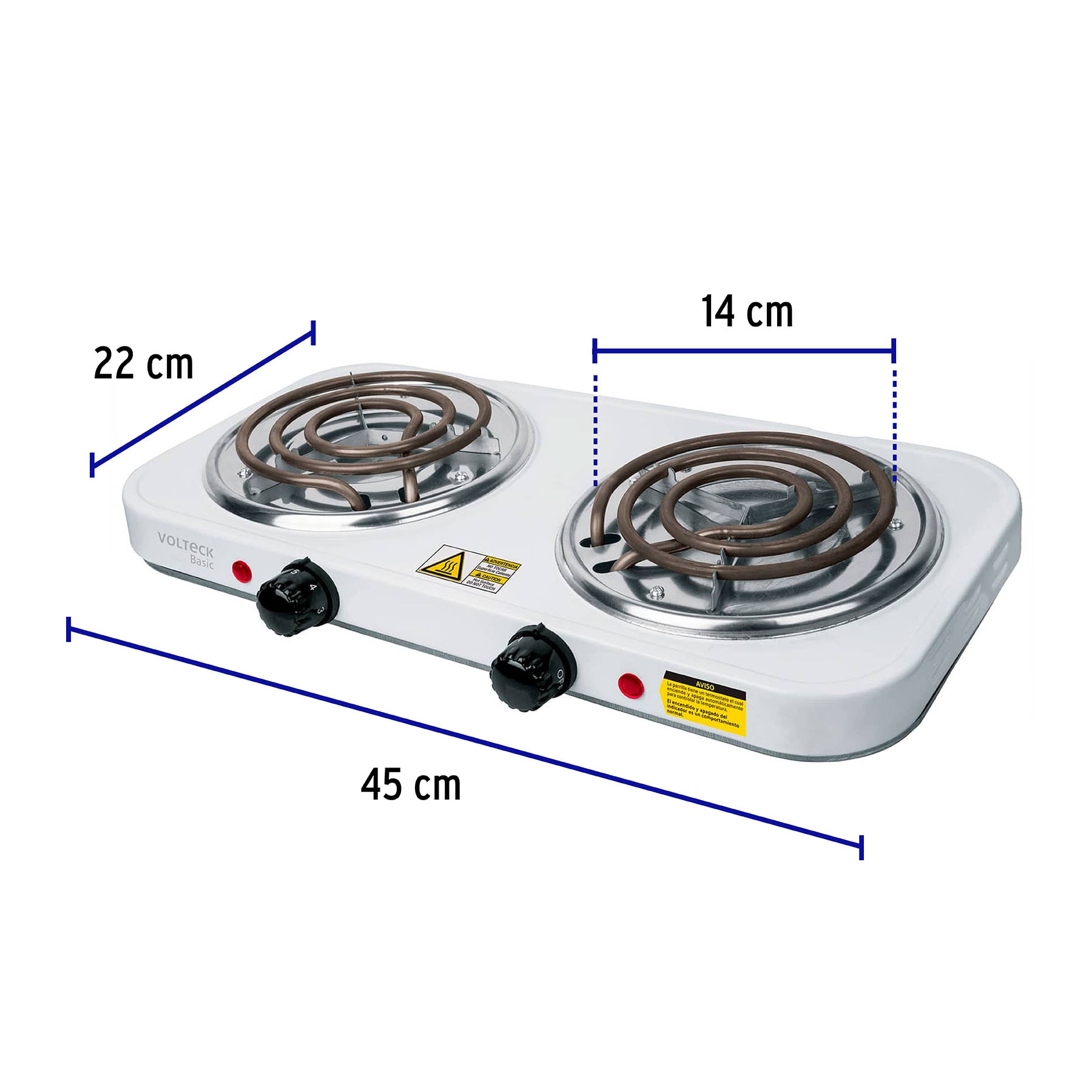 Foto 4 pulgar | Parrilla Eléctrica Volteck Basic 2 Quemadores Rectangular