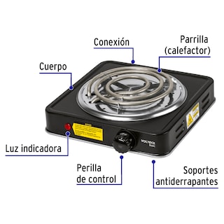 Foto 2 | Parrilla Eléctrica Volteck 1 Quemador