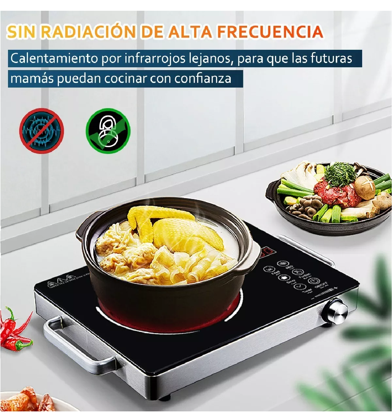 Foto 4 pulgar | Estufa Eléctrica BELUG Cerámica Parrilla 3500 w Control Táctil