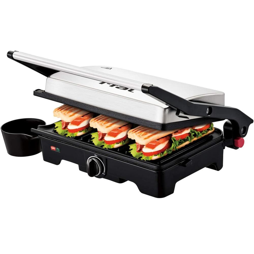 Parrilla Panini T-Fal Sw3332dmx Anti-adherente Acero Inoxidable