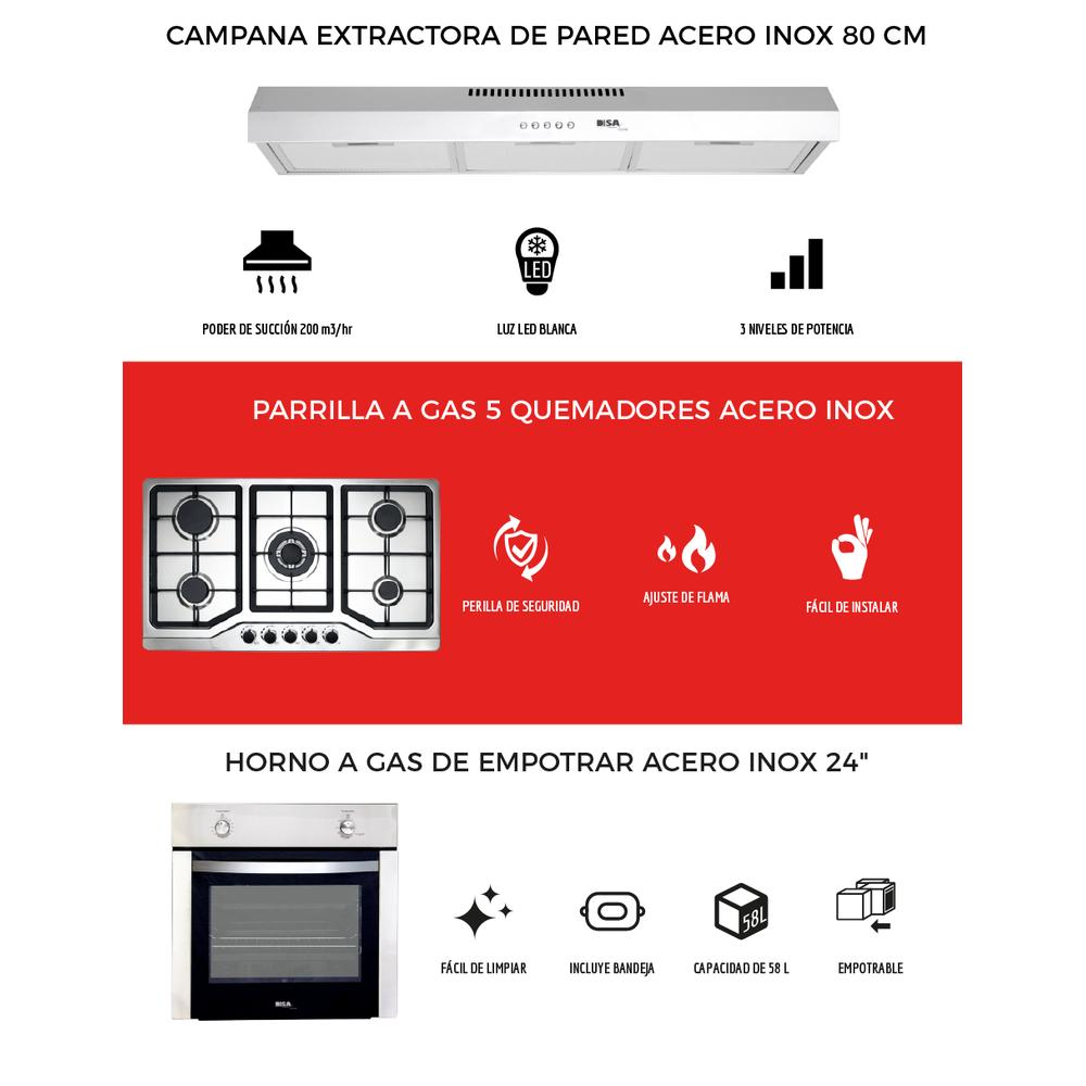 Foto 4 pulgar | Campana + Horno + Parrilla a Gas Disa Home 5 Quemadores