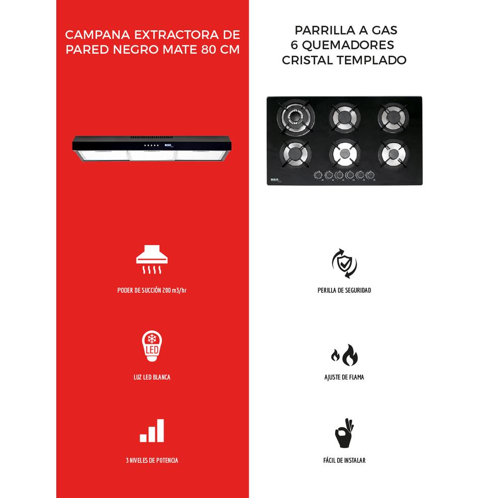 Foto 4 | Campana y Parrilla a Gas Disa Home 6 Quemadores