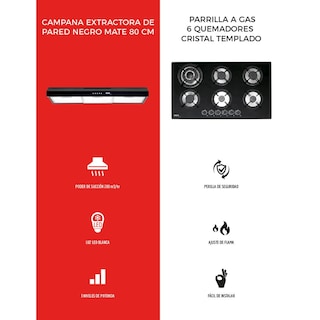 Foto 4 | Campana y Parrilla a Gas Disa Home 6 Quemadores