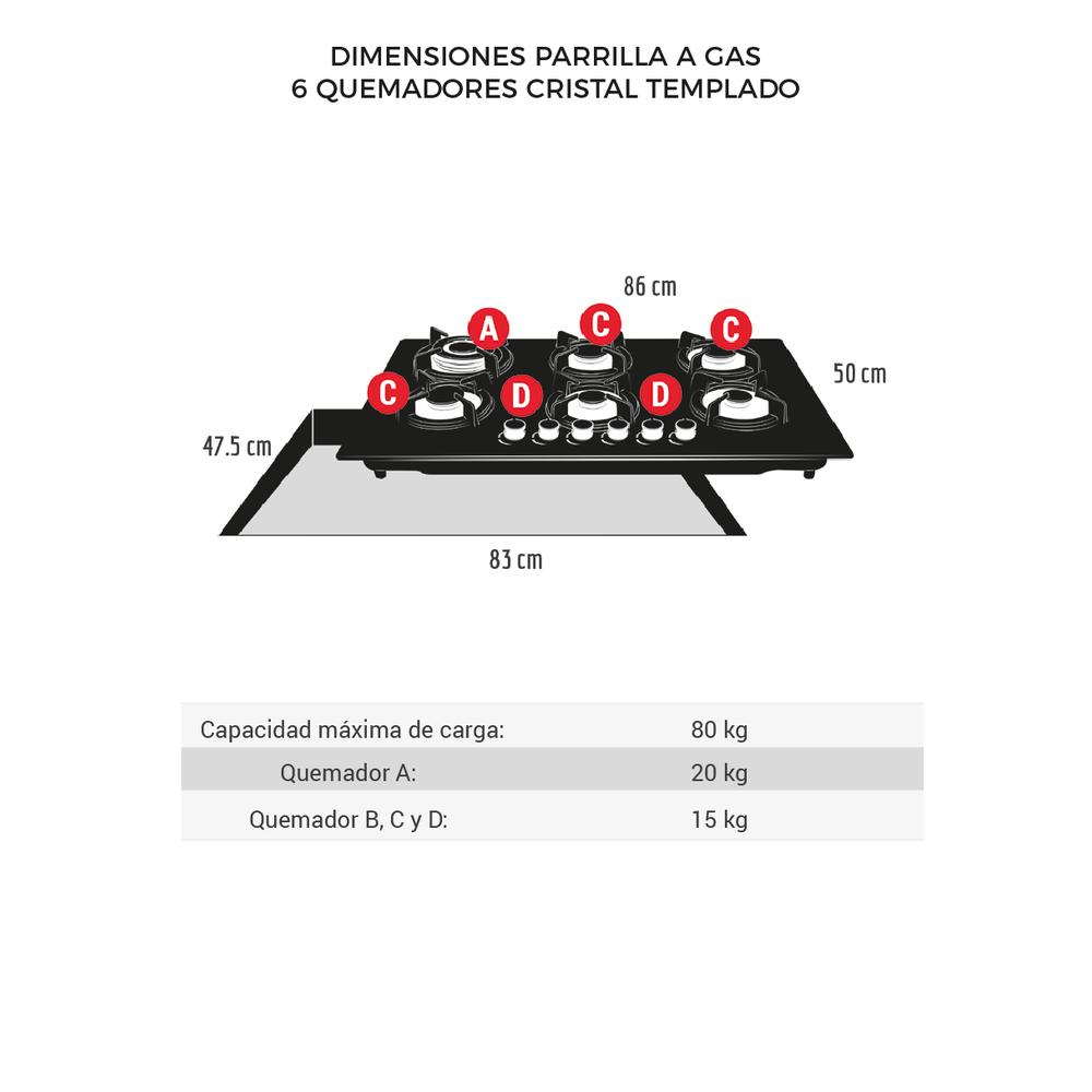 Foto 5 | Campana y Parrilla a Gas Disa Home 6 Quemadores