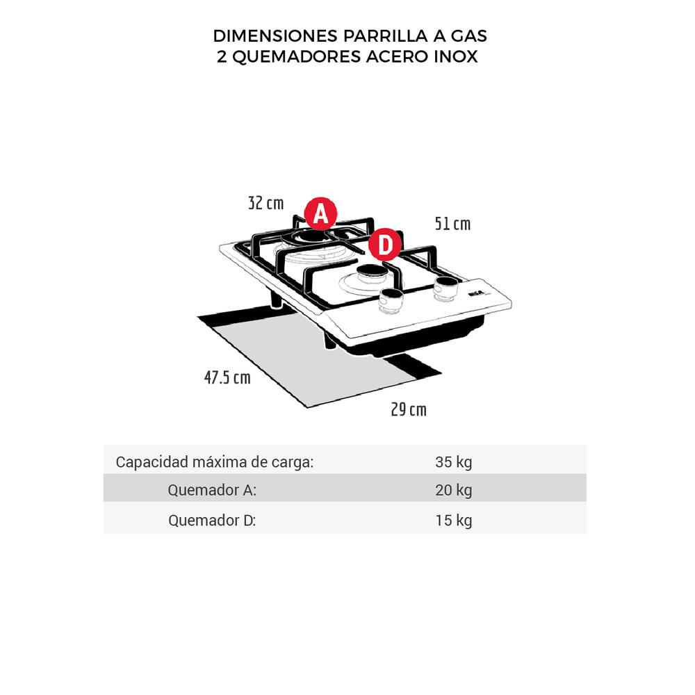 Foto 4 | Campana + Parrilla Eléctrica + Parrilla a Gas Disa Home 2 Quemadores