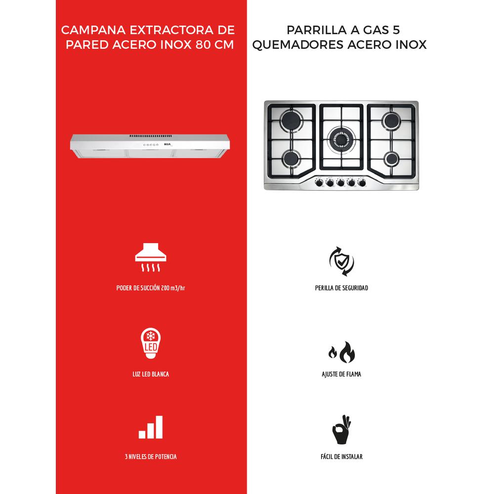 Foto 3 | Campana y Parrilla a Gas Disa Home 5 Quemadores