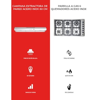 Foto 3 | Campana y Parrilla a Gas Disa Home 6 Quemadores