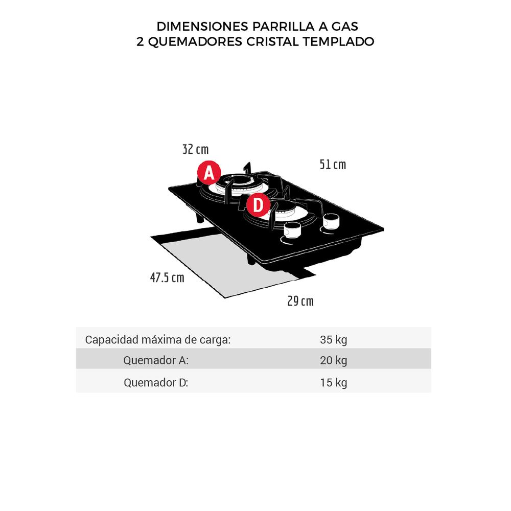 Foto 4 | Combo Disa Home Parrilla de Gas 2 Quemadores Cristal Templado y Licuadora Pro 3 Velocidades