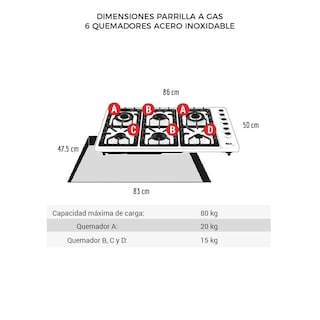 Foto 5 | Campana y Parrilla a Gas Disa Home 6 Quemadores