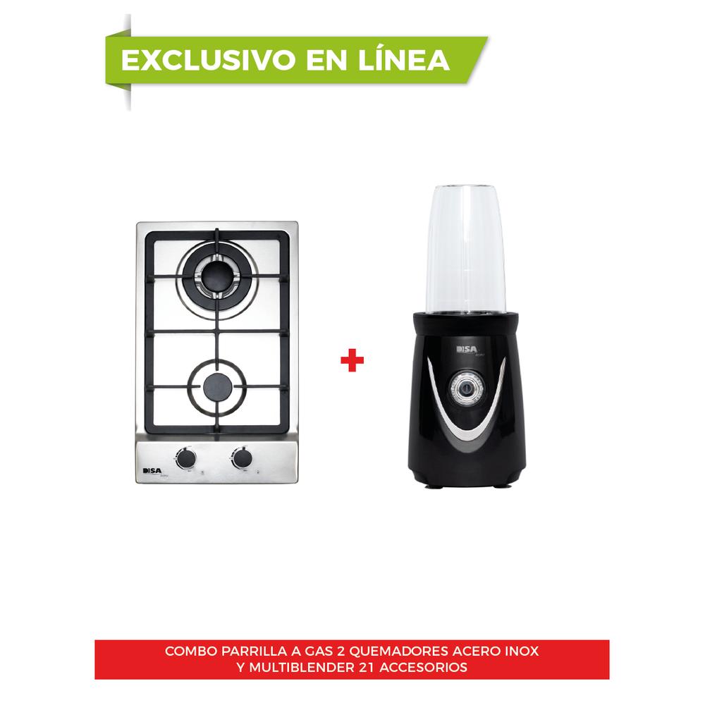 Foto 2 | Combo Disa Home Parrilla de Gas 2 Quemadores Acero Inoxidable y Multiblender 21 Accesorios