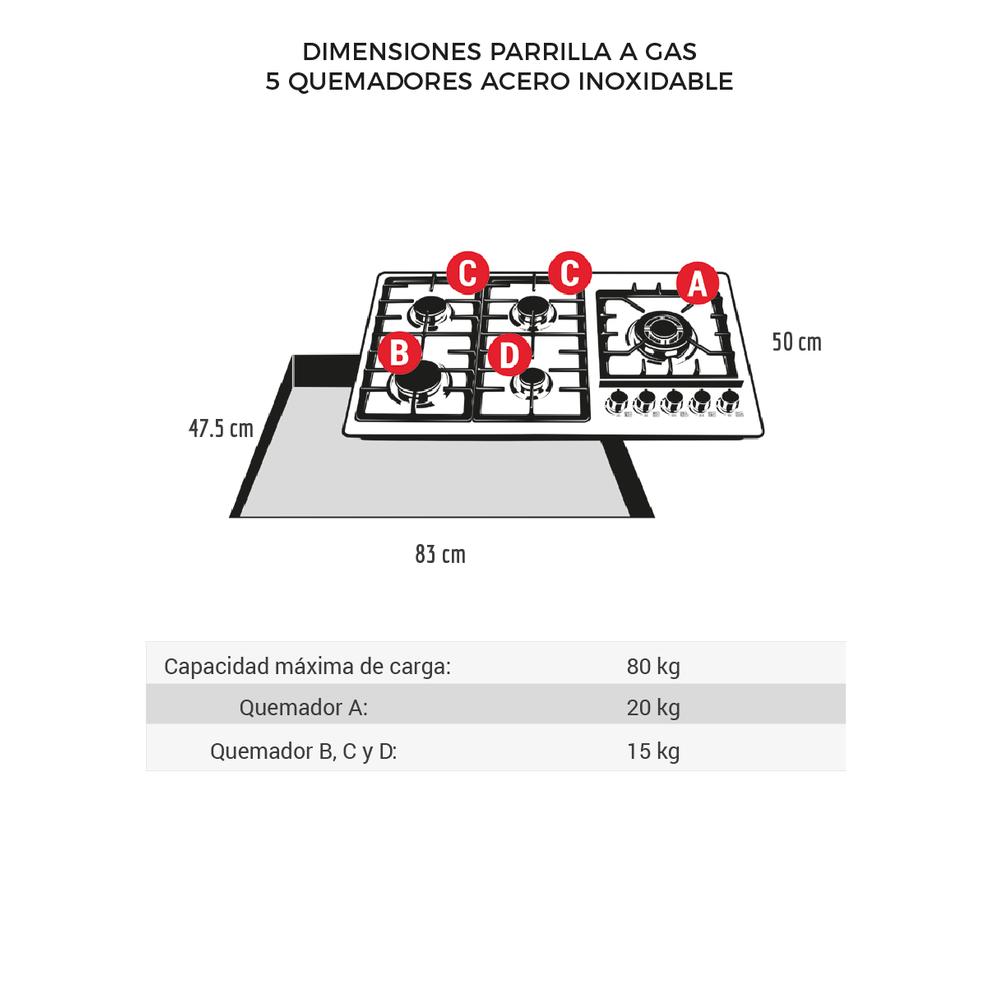 Foto 5 | Campana + Horno + Parrilla a Gas Disa Home 5 Quemadores