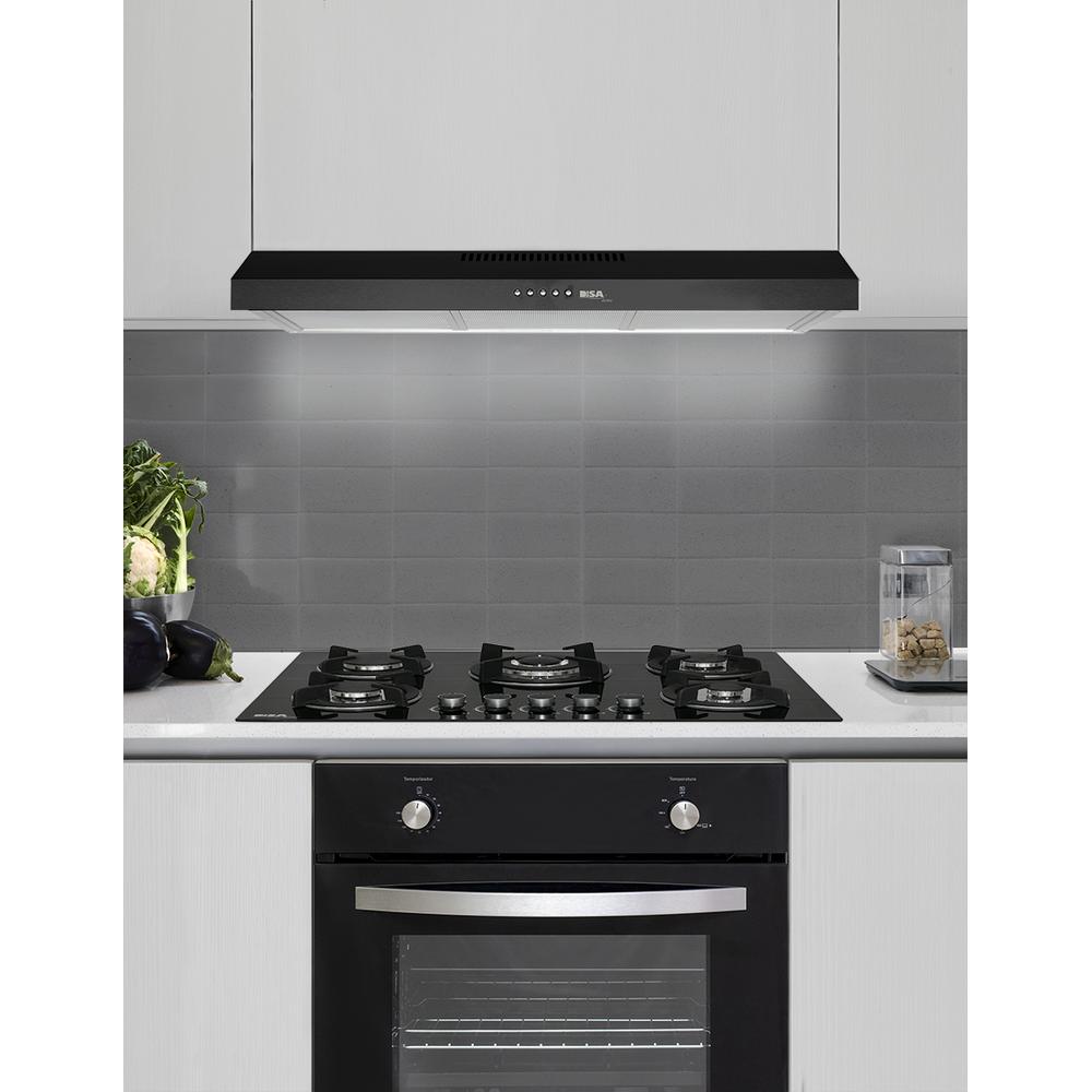 Foto 4 | Combo Disa Home Parrilla a Gas 5 Quemadores Cristal Templado y Campana de Pared color Negro