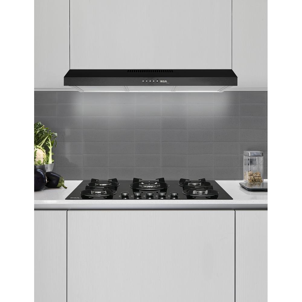 Foto 4 | Combo Disa Home Parrilla de Gas 5 Quemadores Cristal Templado y Campana de Pared color Negro