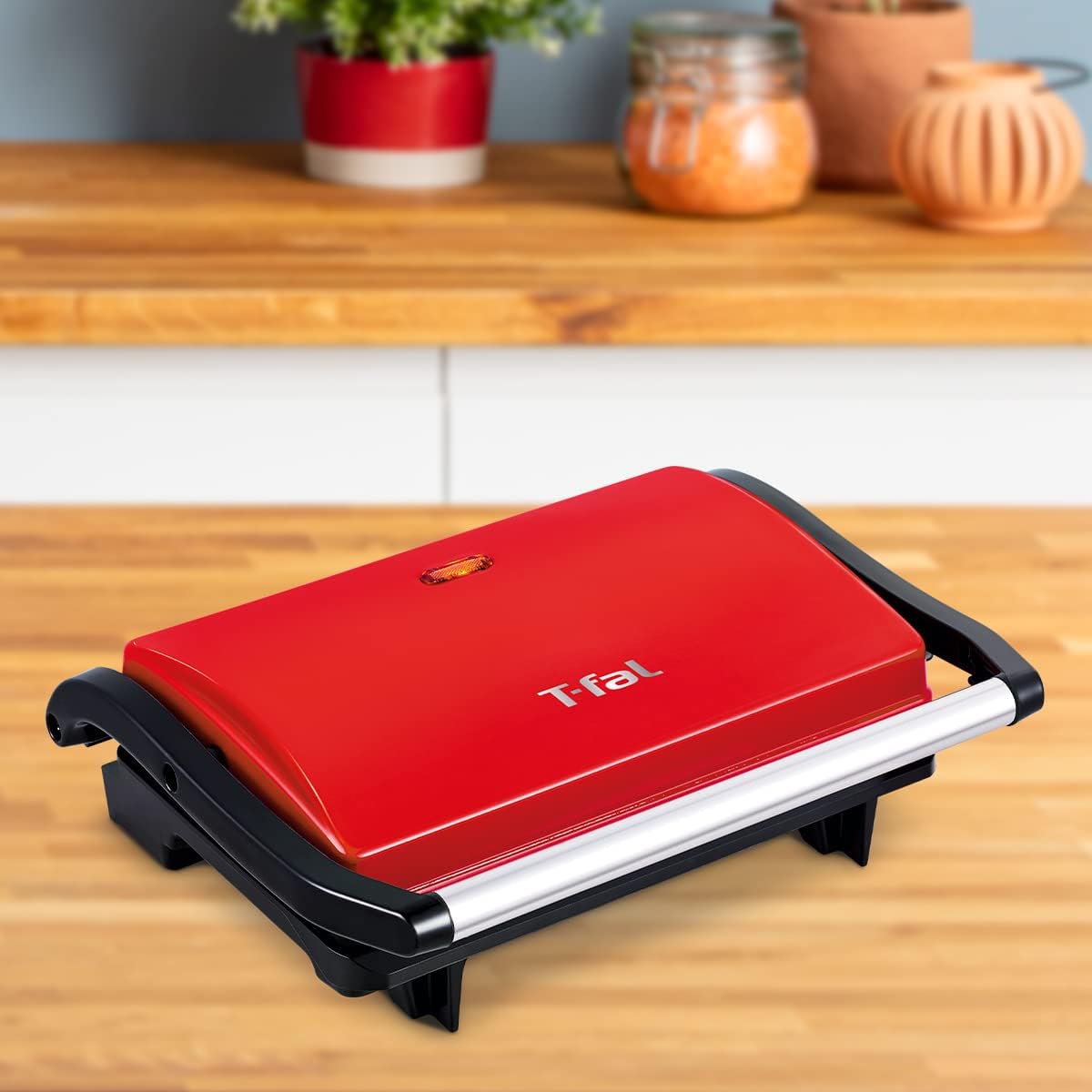 Foto 5 pulgar | Parrilla Panini Compacta T-Fal Color Rojo