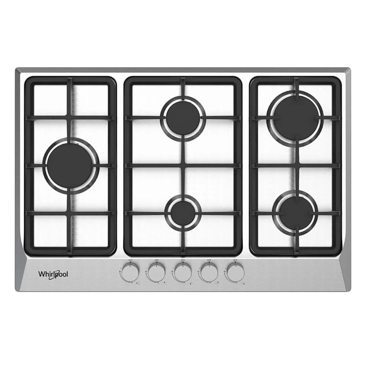 Foto 1 | Parrilla Empotrable de Gas LP Natural Whirlpool Wp3021s de 75 cm con 5 Quemadores Acero Inoxidable y Hierro Fundido