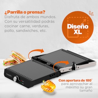 Foto 5 | Parrilla para Panini XL Grill Masterchef By Huken Acero 4 Rebanadas