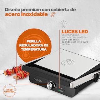 Foto 6 | Parrilla para Panini XL Grill Masterchef By Huken Acero 4 Rebanadas