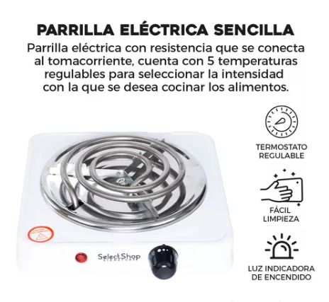 Foto 4 pulgar | Parrilla Eléctrica SelectShop 1 Quemador