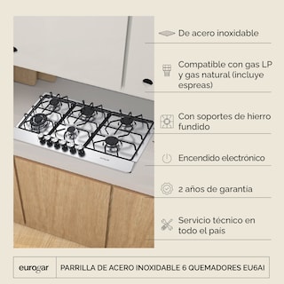 Foto 2 | Parrilla De Gas 6 Quemadores Acero Inoxidable Eu6ai Eurogar