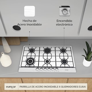 Foto 5 | Parrilla De Gas 6 Quemadores Acero Inoxidable Eu6ai Eurogar