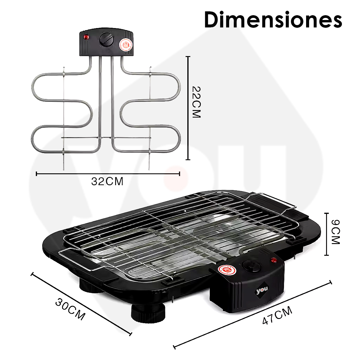 Foto 3 pulgar | Parrilla Electrica Asador Portatil Bbq 3 Niveles 2000w You