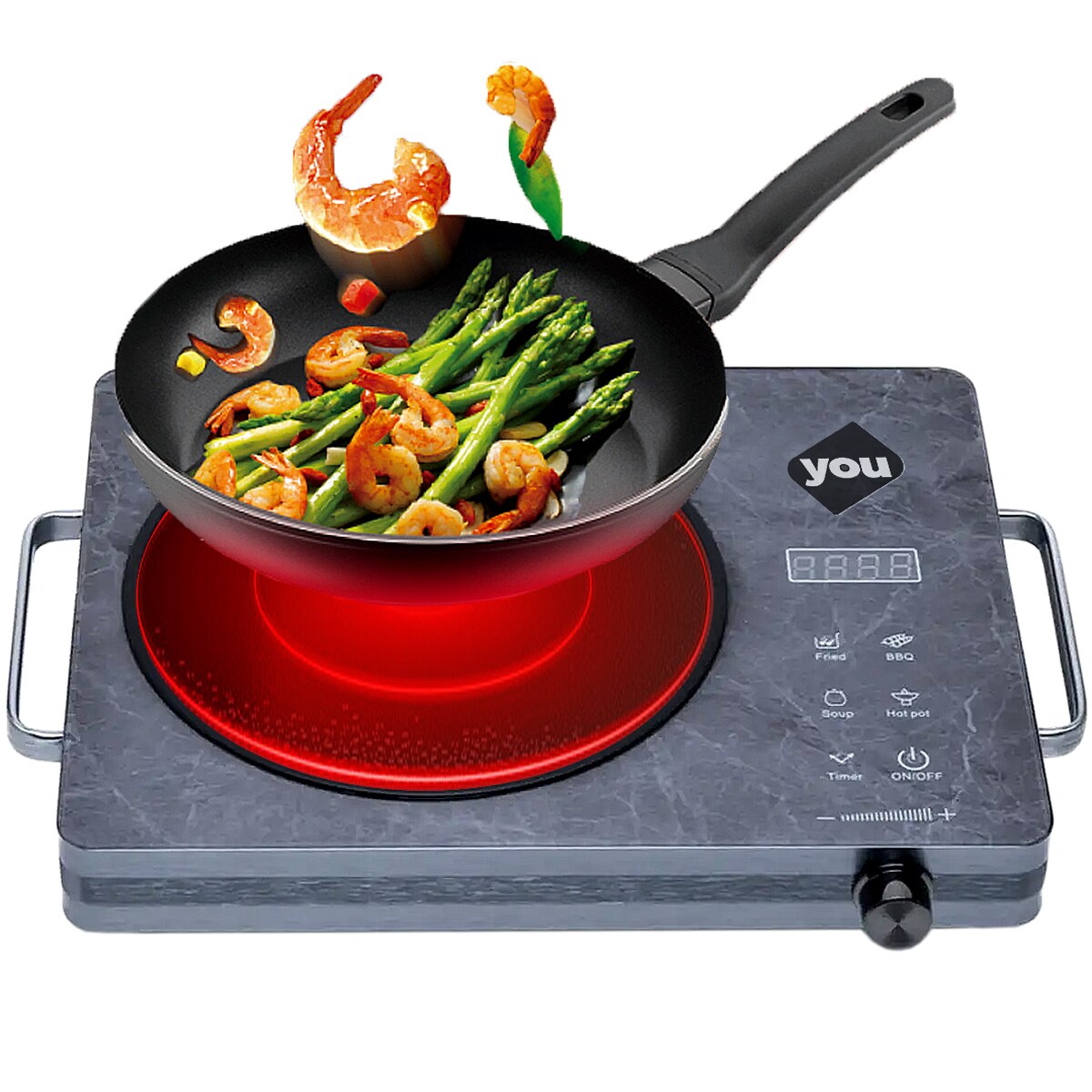 Parrilla You Gris de Inducción Magnética 3500w 4 Funciones $1,249
