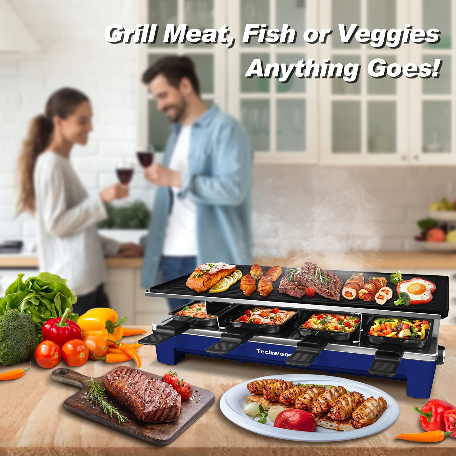 Foto 6 pulgar | Mesa Eléctrica Raclette Grill Techwood para Interiores 1500 W - Venta Internacional