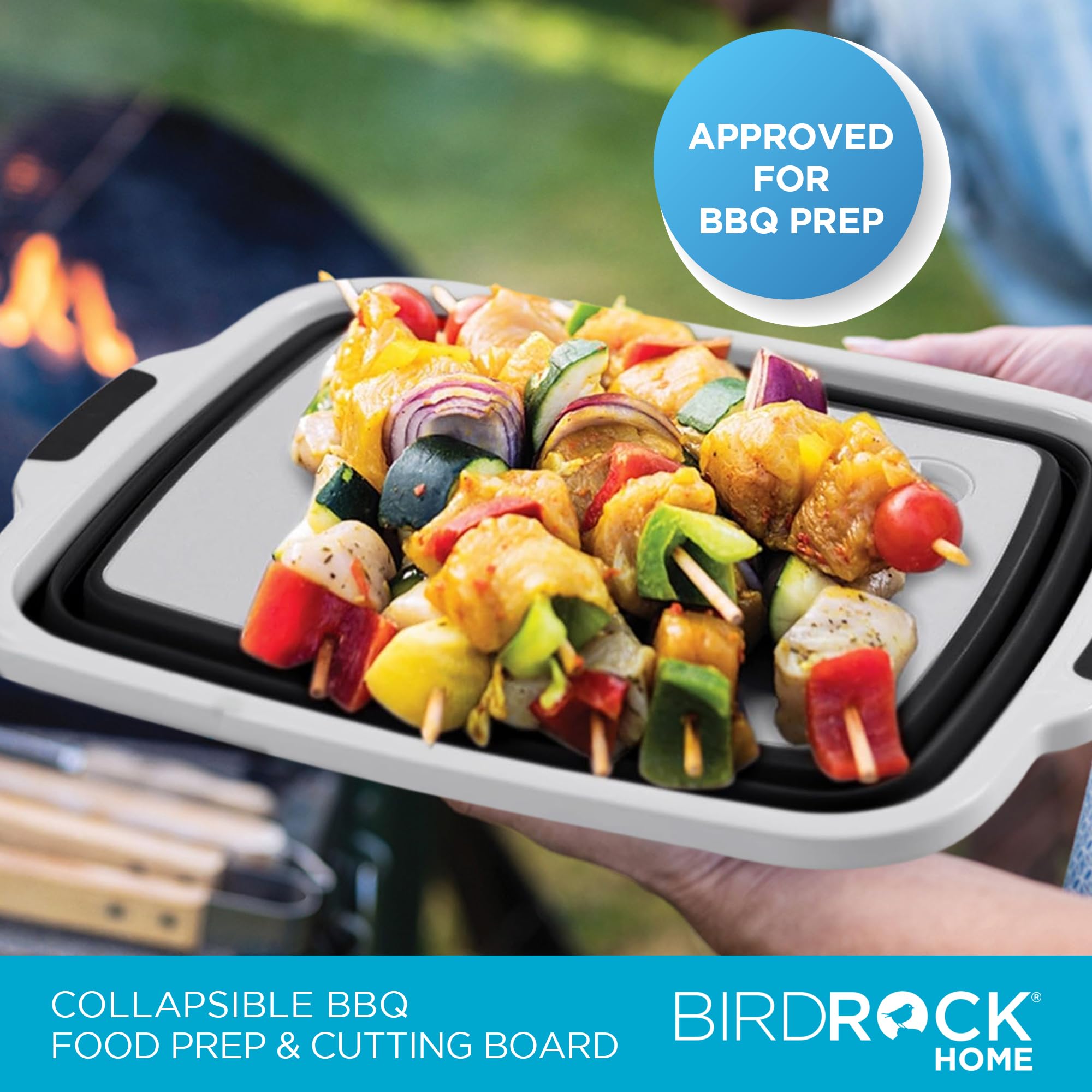 Foto 5 pulgar | Recipiente Plegable Para Preparar Barbacoas Birdrock Home Con Tabla De Cortar, Color Negro - Venta Internacional.