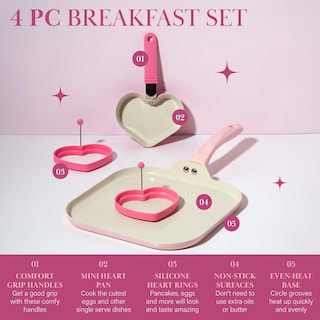 Foto 2 | Juego de Utensilios De Cocina Paris Hilton Breakfast de Cerámica Antiadherente - Venta Internacional