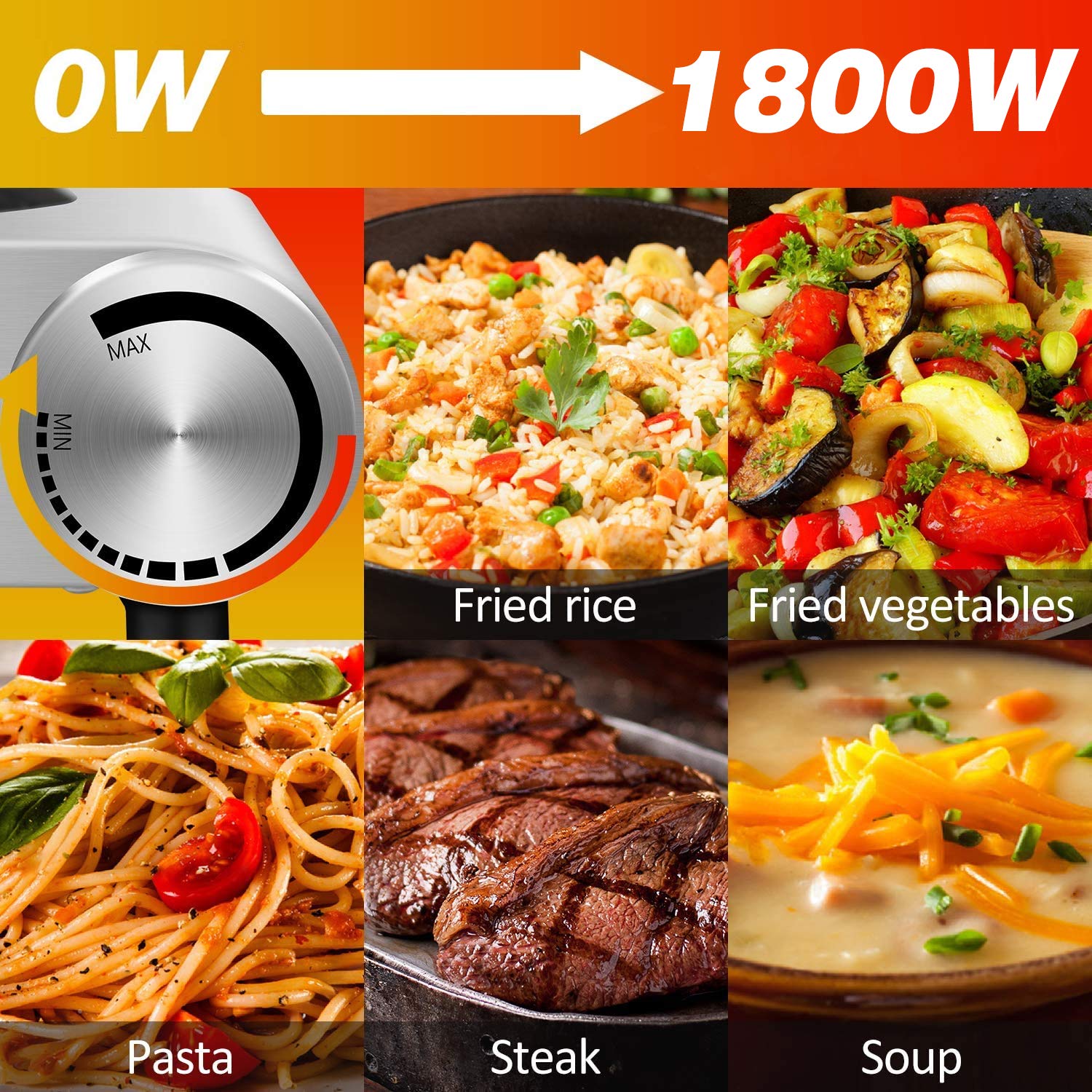 Foto 5 | Encimera de Estufas Eléctricas Duales Hot Plate Techwood De 1800 W - Venta Internacional