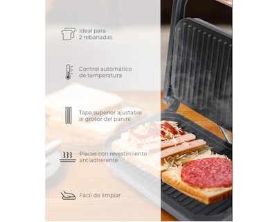 Foto 4 | Pannini Grill Blanco Con Madera