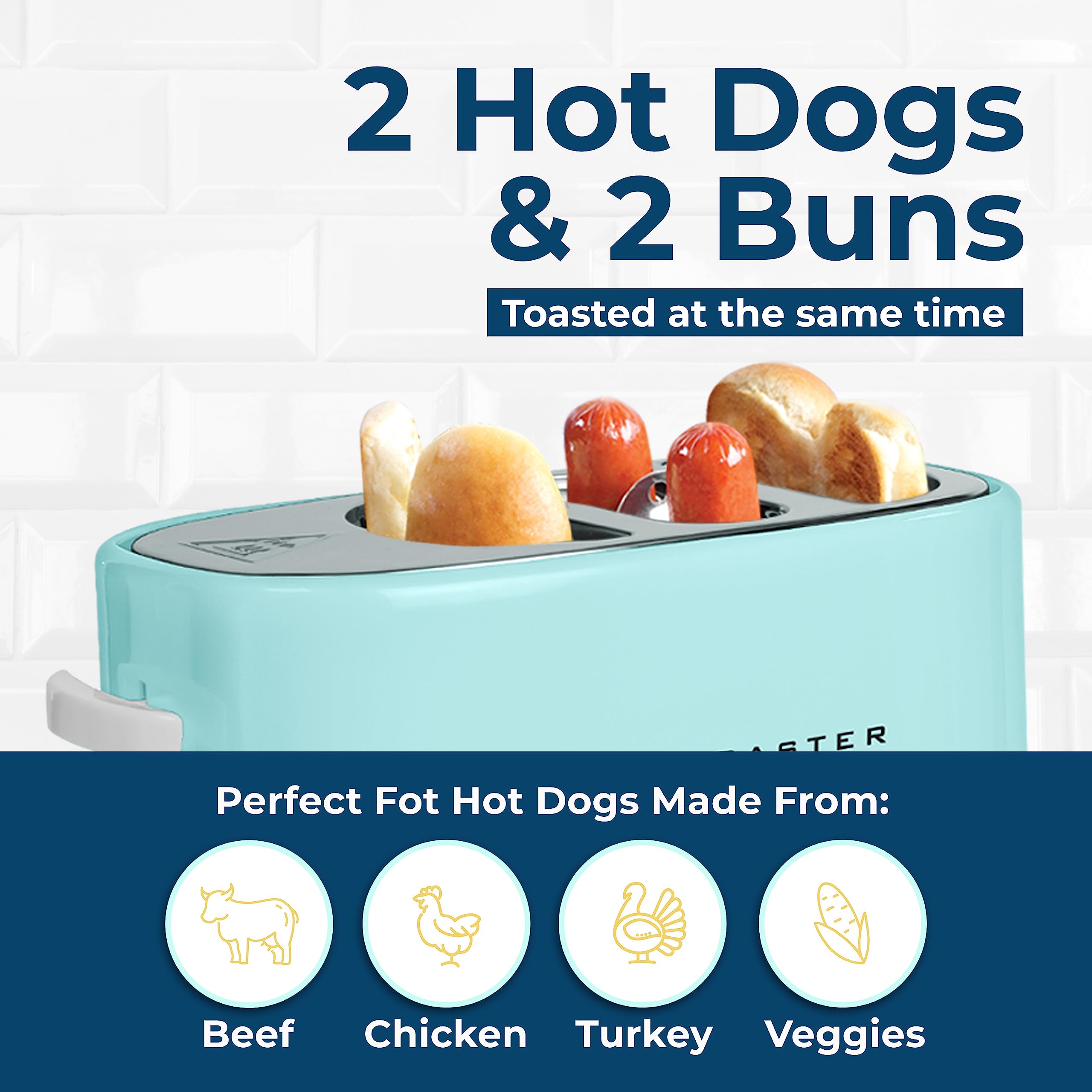 Foto 5 | Tostadora De Salchichas Y Bollos Nostalgia Pop-up 2 Hot Dogs - Venta Internacional.