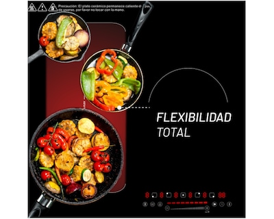 Foto 3 | Parrilla de Inducción NUUR 5 Quemadores 7400 W - 220v - Booster - Zona Flex