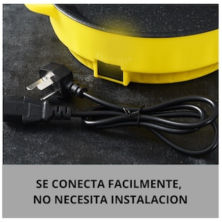 Foto 3 | Sartén Parrilla Eléctrica Amarillo de Teflón Antiadherente Portátil 450w
